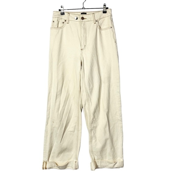 Urban Outfitters BDG Off White Stovepipe High Rise Wide Leg Jeans 27 - Picture 3 of 7